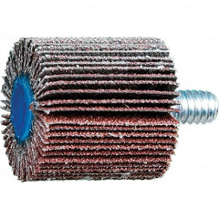 PFERD - 1" Diam x 1" Face Width, Aluminum Oxide Coated Mounted Flap Wheel - 1/4-20 Threaded Mount, 80 Grit, 25,000 Max RPM - Benchmark Tooling