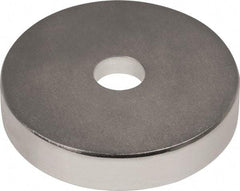 Mag-Mate - 1" Long x 1" Diam x 1/8" High, 1 Mounting Hole, 20 Poles, Ring Neodymium Rare Earth Holding Magnet - 16.6 Lb Average & 33.2 Lb Max Pull Force, 0.19 Mounting Hole, Through Hole Style, 180°F Max Operating Temp - Benchmark Tooling