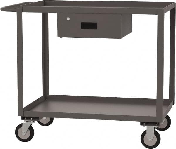 Jamco - 1,200 Lb Capacity, 30" Wide x 36" Long x 35" High Standard Utility Cart - 2 Shelf, Steel - Benchmark Tooling