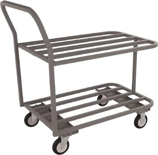 Jamco - 1,200 Lb Capacity, 24" Wide x 48" Long x 27" High Tubular Frame Cart - 2 Shelf, Steel - Benchmark Tooling