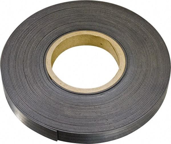 Mag-Mate - 600" Long x 3/4" Wide x 1/8" Thick Flexible Magnetic Strip - 10.5 Lb Max Pull Force, 6 Linear Ft/Lb Magnetic Pull Force, Plain Back, Dark Brown - Benchmark Tooling