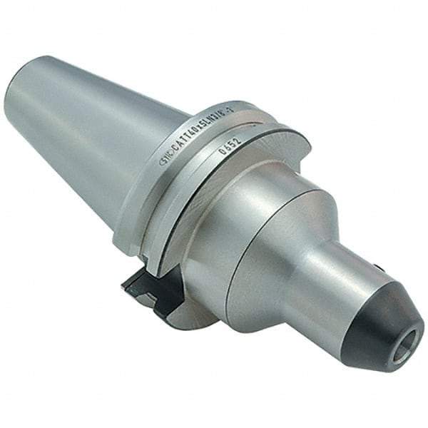 Techniks - CAT40 Dual Contact Taper 1/2 Hole End Mill Holder & Adapter - 1/4" Nose Diam, 3" Projection - Exact Industrial Supply