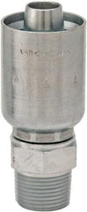 Parker - 1 - 1/4-11-1/2 Male NPTF Steel Hydraulic Hose Male Rigid Fitting - 5,000 psi, -20 Hose Size, 1 1/4" Hose Diam, Series 77 - Benchmark Tooling