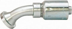 Parker - 1-1/2 Thread Steel Hydraulic Hose SAE Code 61 Flange Head & 45° Elbow Medium Drop - 5,000 psi, -24 Hose Size, 1 1/2" Hose Diam, Series 77 - Benchmark Tooling