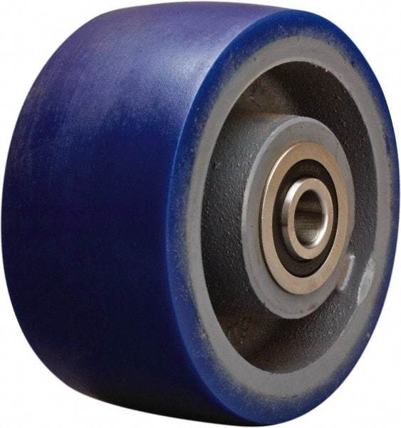 Hamilton - 6 Inch Diameter x 3 Inch Wide, Polyurethane Mold on to Cast Iron Center Caster Wheel - 1,800 Lb. Capacity, 3-1/4 Inch Hub Length, 3/4 Inch Axle Diameter, Sealed Precision Ball Bearing - Benchmark Tooling