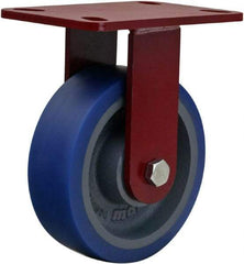 Hamilton - 6" Diam x 2" Wide x 7-1/2" OAH Top Plate Mount Rigid Caster - Polyurethane, 960 Lb Capacity, Sealed Precision Ball Bearing, 4 x 4-1/2" Plate - Benchmark Tooling