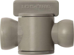 Loc-Line - 10 Piece, 1/2" ID Coolant Hose In-Line Check Valve - Female to Ball Connection, Acetal Copolymer Body, Unthreaded, Use with Loc-Line Modular Hose Systems - Benchmark Tooling