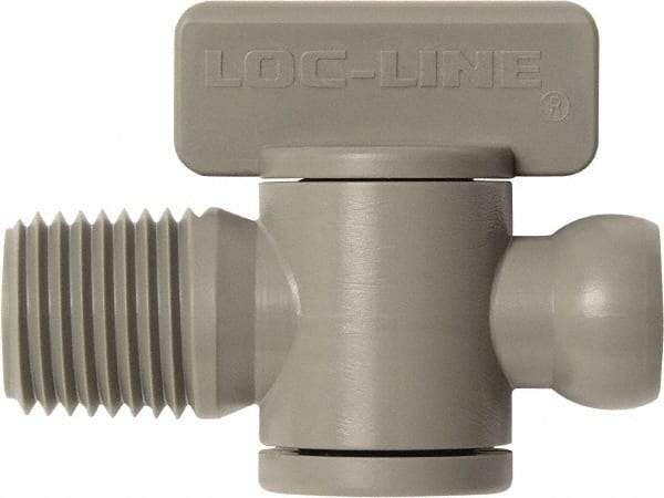 Loc-Line - 10 Piece, 1/4" ID Coolant Hose Male NPT Valve - Male to Female Connection, Acetal Copolymer Body, NPT, Use with Loc-Line Modular Hose Systems - Benchmark Tooling