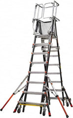 Little Giant Ladder - 8 Steps, 9' 9"' High, Type IAA Rating, Fiberglass Step Ladder - 375 Lb Load Capacity, 114" Base Width - Benchmark Tooling