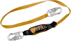 Miller - 6' Long, 310 Lb Capacity, 1 Leg Locking Snap Hook Harness Lanyard - 1-1/2" Diam, Polyester, Locking Snap Hook Anchorage Connection - Benchmark Tooling
