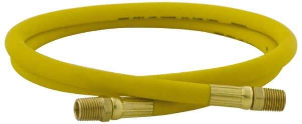 PRO-SOURCE - 1/2" ID x 3/4" OD 100' Long Multipurpose Air Hose - MNPT x MNPT Ends, 300 Working psi, 23 to 150°F, 1/2" Fitting, Yellow - Benchmark Tooling