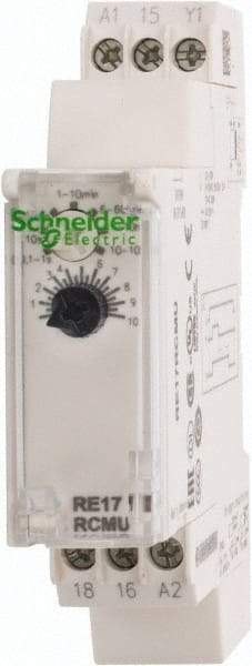 Schneider Electric - 100 hr Delay, Multiple Range SPDT Time Delay Relay - 8 Contact Amp, 24 VDC & 24 to 240 VAC, Selector Switch - Benchmark Tooling