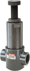 Hayward - 1/2" Pipe, Threaded Ends, PVC Pressure Regulating Valve - FPM Seal, 5 to 75 psi - Benchmark Tooling