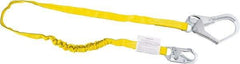 Miller - 6' Long, 310 Lb Capacity, 1 Leg Locking Snap Hook Harness Shock Absorbing Lanyard - 1-1/2" Diam, Polyester Webbing, Locking Rebar Hook Anchorage Connection - Benchmark Tooling