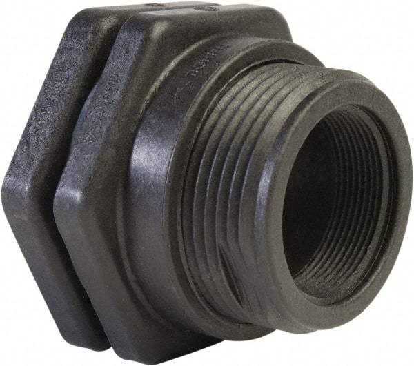 Hayward - 1-1/4" Polypropylene Plastic Pipe Bulkhead Tank Adapter - Schedule 80, Thread x Thread End Connections - Benchmark Tooling