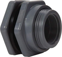 Hayward - 1" PVC Plastic Pipe Bulkhead Tank Adapter - Schedule 80, Socket x Thread End Connections - Benchmark Tooling