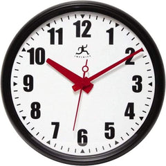 Infinity Insttruments - 13-1/2 Inch Diameter, White Face, Dial Wall Clock - Analog Display, Black Case, Runs on AA Battery - Benchmark Tooling