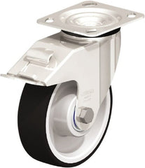 Swivel Top Plate Caster: Polyurethane, 6″ Wheel Dia, 1-3/4″ Wheel Width, 660 lb Capacity, 7-1/2″ OAH Polyurethane, 660 Lb Capacity, Ball Bearing, 4 x 4-1/2″ Plate