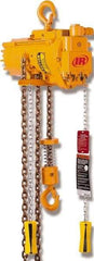 Ingersoll-Rand - 2,200 Lb Load Limit, 10' Max Height Air Chain Hoist - 70 SCFM at 90 PSI, 26 FPM Lift Speed, 18" Min Headroom, Pull Cord Control - Benchmark Tooling