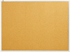 Quartet - 48" Wide x 36" High Open Cork Bulletin Board - Natural Cork over Fiberboard, Aluminum Frame - Benchmark Tooling