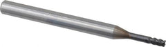 OSG - 3mm, 4 Flute, Single End, Solid Carbide, 0.5mm Corner Radius End Mill - 70mm OAL, 45° Helix, Right Hand Flute, 5mm LOC, Right Hand Cut, 15mm Extended Reach - Benchmark Tooling