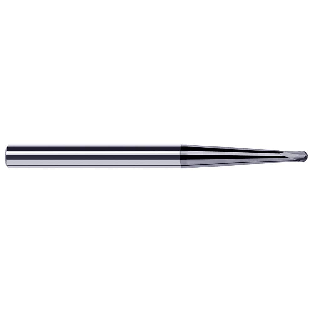 Harvey Tool - Ball End Mills; Mill Diameter (Inch): 1/16 ; Mill Diameter (Decimal Inch): 0.0620 ; Number of Flutes: 2 ; Length of Cut (Decimal Inch): 0.0500 ; Material: Solid Carbide ; Overall Length (Inch): 2-1/2 - Exact Industrial Supply