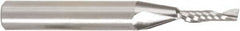 Amana Tool - 1/8" Cutting Diam x 1/2" Length of Cut, 1 Flute, Upcut Spiral Router Bit - Uncoated, Right Hand Cut, Solid Carbide, 2" OAL x 1/8" Shank Diam, 30° Helix Angle - Benchmark Tooling