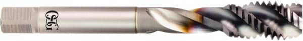 OSG - 1/2-20 UNF 3 Flute 2B Modified Bottoming Spiral Flute Tap - Powdered Metal, TiCN Finish, 100mm OAL, Right Hand Flute, Right Hand Thread, H5, Series 16505 - Exact Industrial Supply