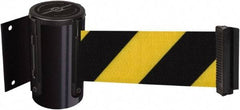 Tensator - 4-1/2" High x 7.5' Long x 2" Wide Wall Mount Barrier - Steel, Black Powdercoat Finish, Black, Use with 898 Wall Receiver - Benchmark Tooling