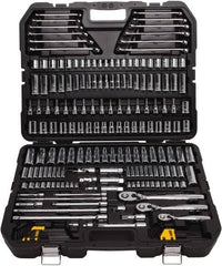 DeWALT - 204 Piece 1/4, 3/8 & 1/2" Drive Mechanic's Tool Set - Comes in Plastic Case - Benchmark Tooling