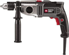 Porter-Cable - 120 Volt 1/2" Keyed Chuck Electric Hammer Drill - 0 to 52,700 BPM, 0 to 1,100 & 0 to 3,100 RPM, Reversible, Mid-Handle - Benchmark Tooling