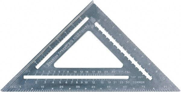 SAVAGE by SWANSON - 12" Blade Length x 12" Base Length, Aluminum Rafter Square - 1/4" Graduation - Benchmark Tooling