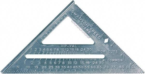 SAVAGE by SWANSON - 7" Blade Length x 7" Base Length, Aluminum Rafter Square - 1/8" Graduation - Benchmark Tooling