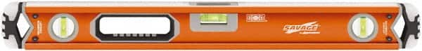 SAVAGE by SWANSON - 24" Long 3 Vial Box Beam Level - Aluminum, Orange - Benchmark Tooling