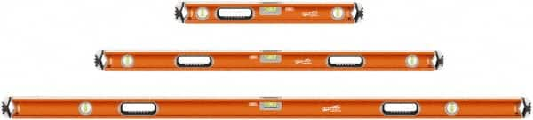 SAVAGE by SWANSON - 24" & 48" & 78" Long 3 Vial Box Beam Level - Aluminum, Orange - Benchmark Tooling