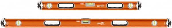 SAVAGE by SWANSON - 32" & 54" Long 3 Vial Box Beam Level - Aluminum, Orange - Benchmark Tooling