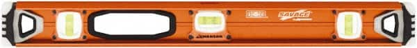 SAVAGE by SWANSON - 24" Long 3 Vial I-Beam Level - Aluminum, Orange - Benchmark Tooling