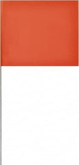SAVAGE by SWANSON - 4" High x 5" Wide, Orange PVC Marking Flag - 18" Overall Height - Benchmark Tooling
