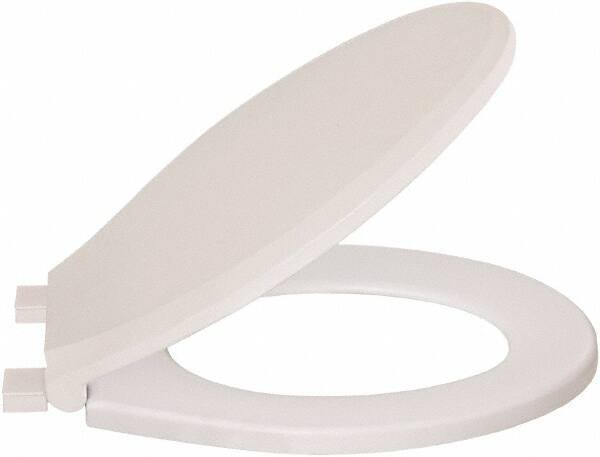 CENTOCO - 16-3/4 Inch Long, 1-3/4 Inch Inside Width, Polypropylene, Regular, Closed Front with Cover, Toilet Seat - 14 Inch Outside Width, Residential Installation, White - Benchmark Tooling