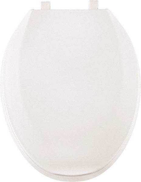 CENTOCO - 18.9 Inch Long, 2 Inch Inside Width, Polypropylene, Elongated, Closed Front with Cover, Toilet Seat - 14 Inch Outside Width, Residential, Commercial, Health Care, Industrial, Institutional Installation, White - Benchmark Tooling