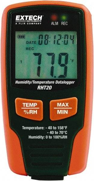 Extech - -40 to 158°F, 0 to 100% Humidity Range, Temp Recorder - Benchmark Tooling