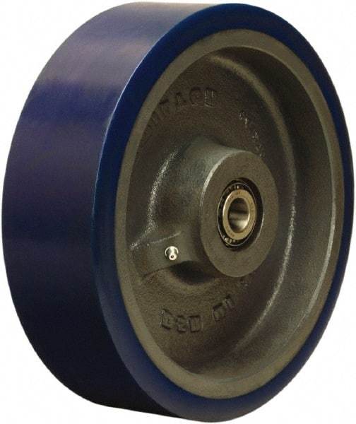 Hamilton - 10 Inch Diameter x 3 Inch Wide, Polyurethane on Cast Iron Caster Wheel - 3,240 Lb. Capacity, 3-1/2 Inch Hub Length, 3/4 Inch Axle Diameter, Sealed Precision Ball Bearing - Benchmark Tooling