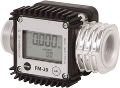 PRO-LUBE - 1" NPT Port Electronic Digital Flowmeter & Totalizer - 300 Max psi, 1.3 to 32 GPM, Aluminum - Benchmark Tooling