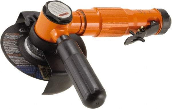 Dotco - 4" Wheel Diam, 11,500 RPM, Pneumatic Cutoff & Cutoff-Grinder Tool - Right Angle Handle, 1/4" Inlet - Benchmark Tooling