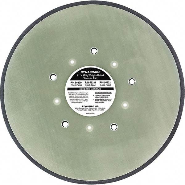 Dynabrade - 11" Diam Disc Backing Nonvacuum/Vacuum Replacement Pad - Medium Density, 3,000 RPM - Benchmark Tooling