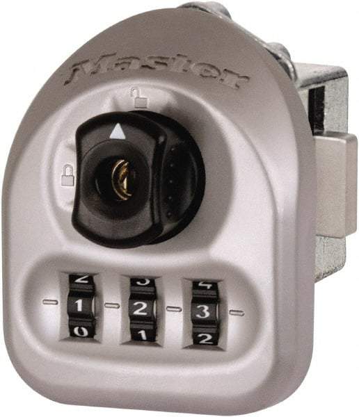 Master Lock - 0.030 to 0.125" Door Thickness, Zinc Finish, 3-Digit Combination Deadbolt - Left Handling, Key Override, Disc Cylinder - Benchmark Tooling