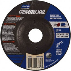 Norton - 24 Grit, 4-1/2" Wheel Diam, 1/4" Wheel Thickness, Type 27 Depressed Center Wheel - Aluminum Oxide, 12,225 Max RPM - Benchmark Tooling