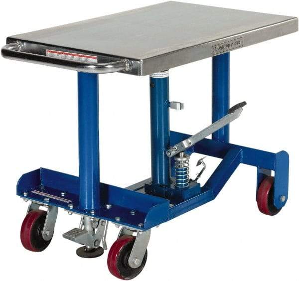 Vestil - 1,000 Lb Capacity Manual Post Lift Table - 25" to 37" Lift Height, 30" Platform Length x 20" Platform Width - Benchmark Tooling