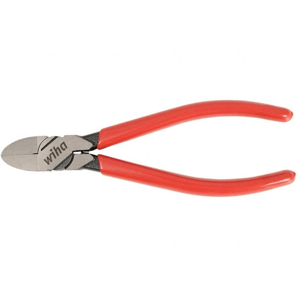 Wiha - 6-3/10" OAL, 18 AWG Capacity, Flush Flush Cutter - Vinyl Handle - Benchmark Tooling