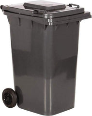 Vestil - 64 Gal Gray Rectangle Trash Can - Polyethylene, None Graphic, 39-15/16" High x 28-1/2" Long x 23-1/2" Wide, Lid Included - Benchmark Tooling